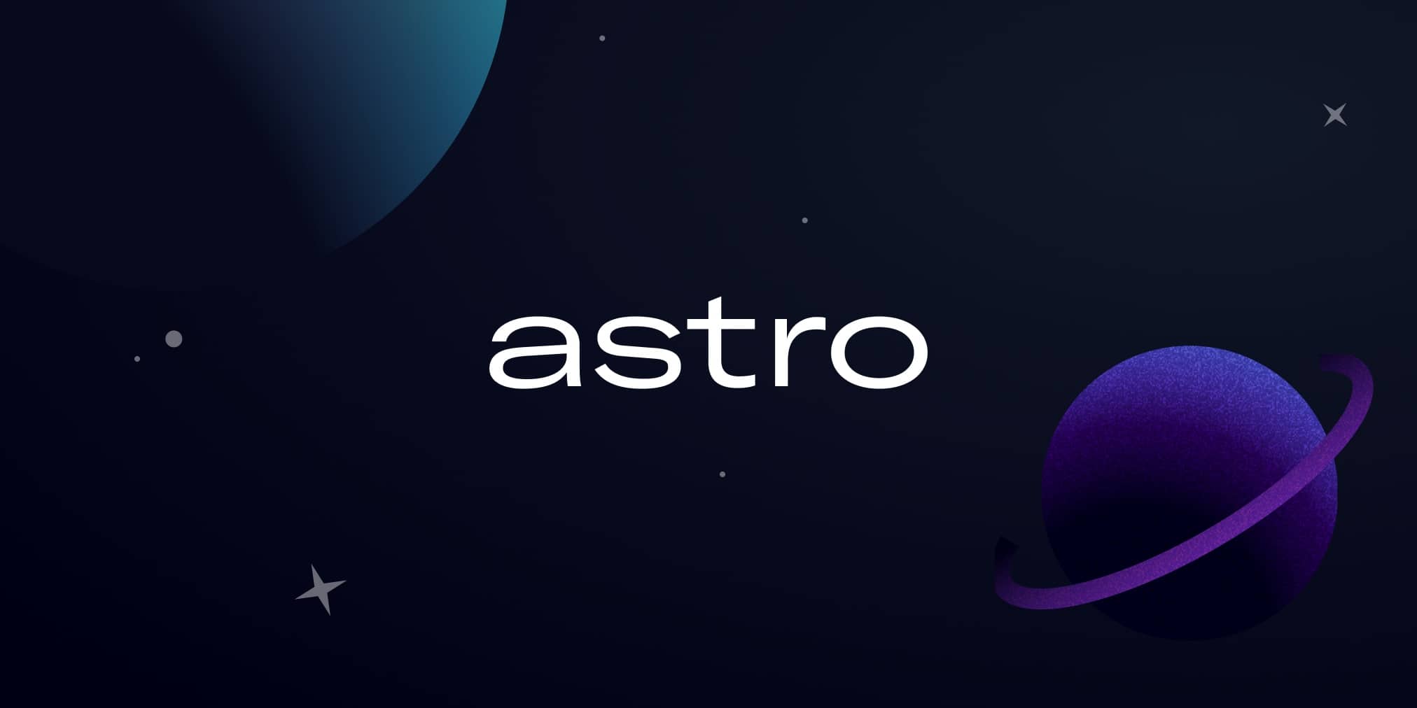 Astro text on space background